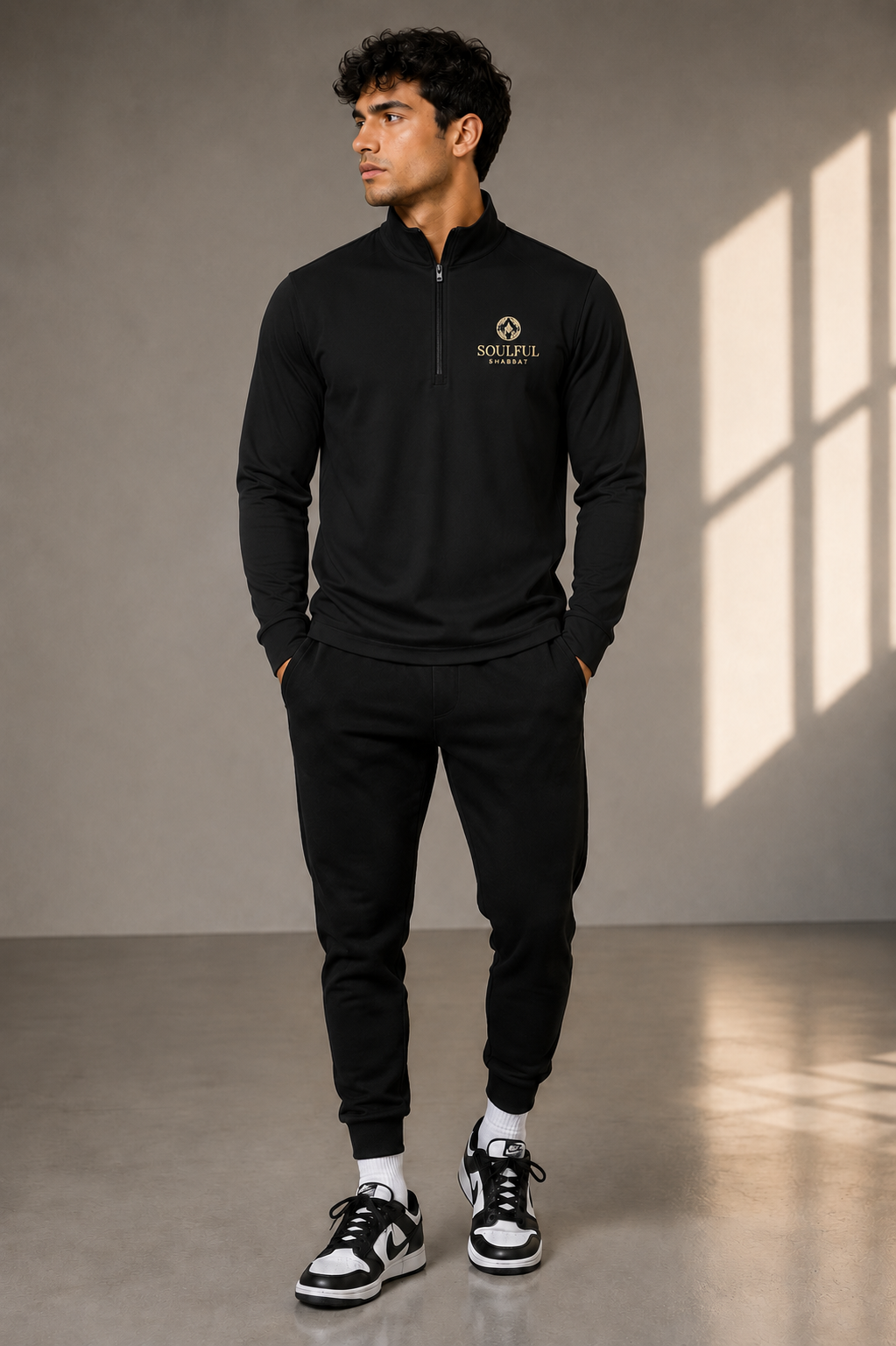 Quarter-Zip Pullover - “Walk Into The Room Like Hashem Sent You” UniSex Spiritual Embroidered Top